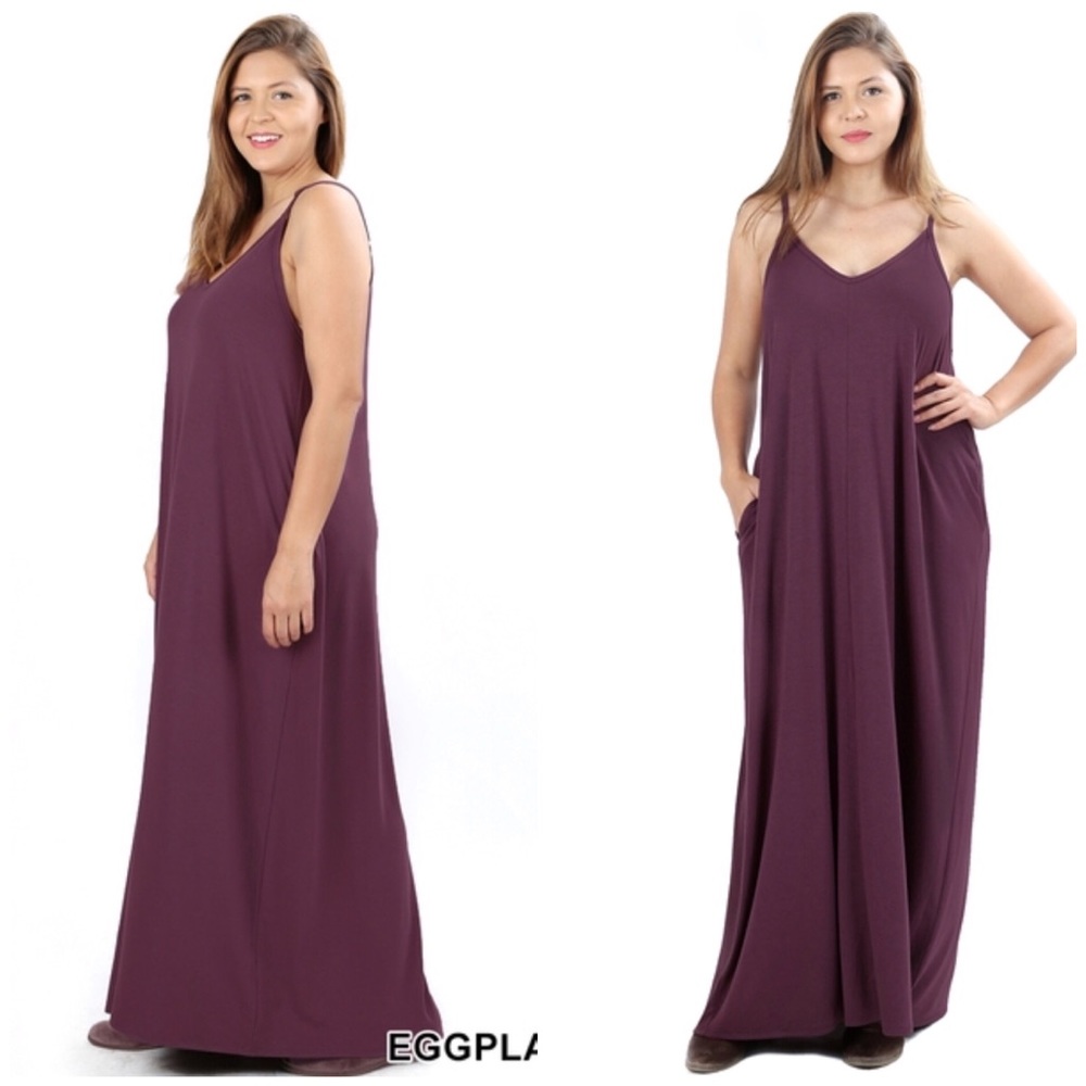 Eggplant Pocket Maxi Dress - Picture 3 of 4